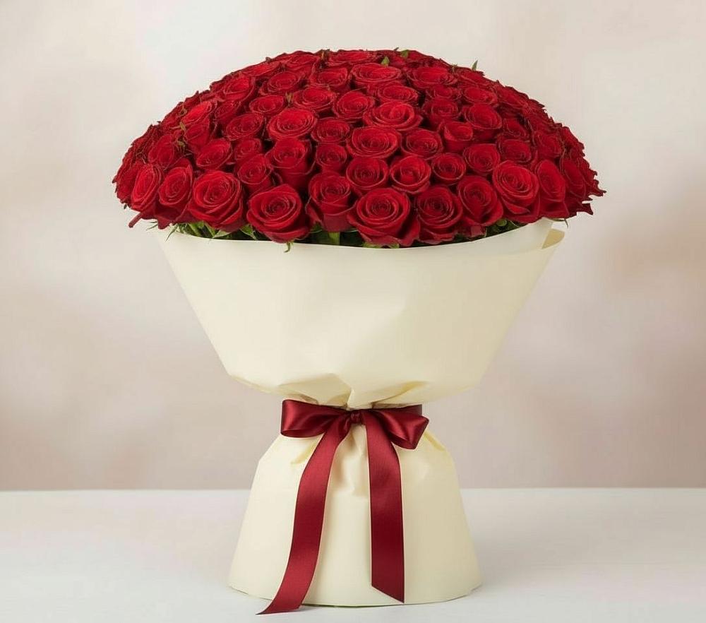 Букет 101 Красная роза Милано в Николиной Балке