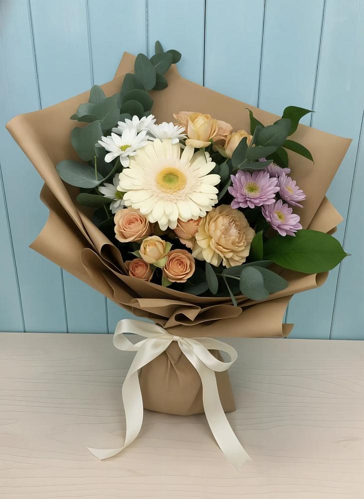 Букет цветов из: Герберы и Хризантемы в Николиной Балке