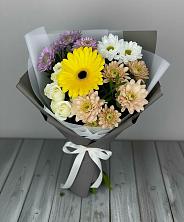 Букет цветов из:  Розы, Герберы и Хризантемы в Николиной Балке