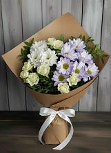 Букет цветов из:  Хризантемы и Розы в Николиной Балке