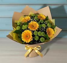 Букет цветов из:  Герберы и Хризантемы в Николиной Балке