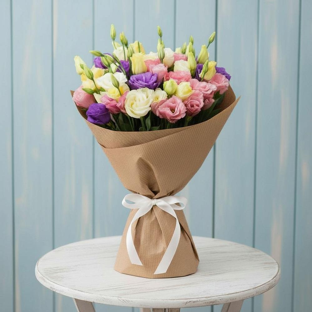 Букет цветов из: Лизиантусы в Николиной Балке