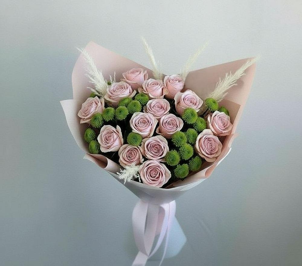 Букет цветов из: Розы и Хризантемы в Николиной Балке