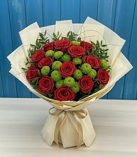 Букет цветов из:  Розы и Хризантемы в Николиной Балке