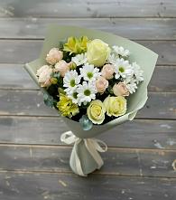 Букет цветов из:  Альстромерии, Розы и Хризантемы в Николиной Балке